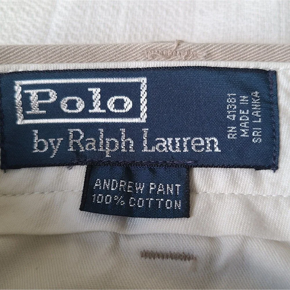 Polo Ralph Lauren Pants Men's 34X30 Beige Chino Classic Pleated Khaki